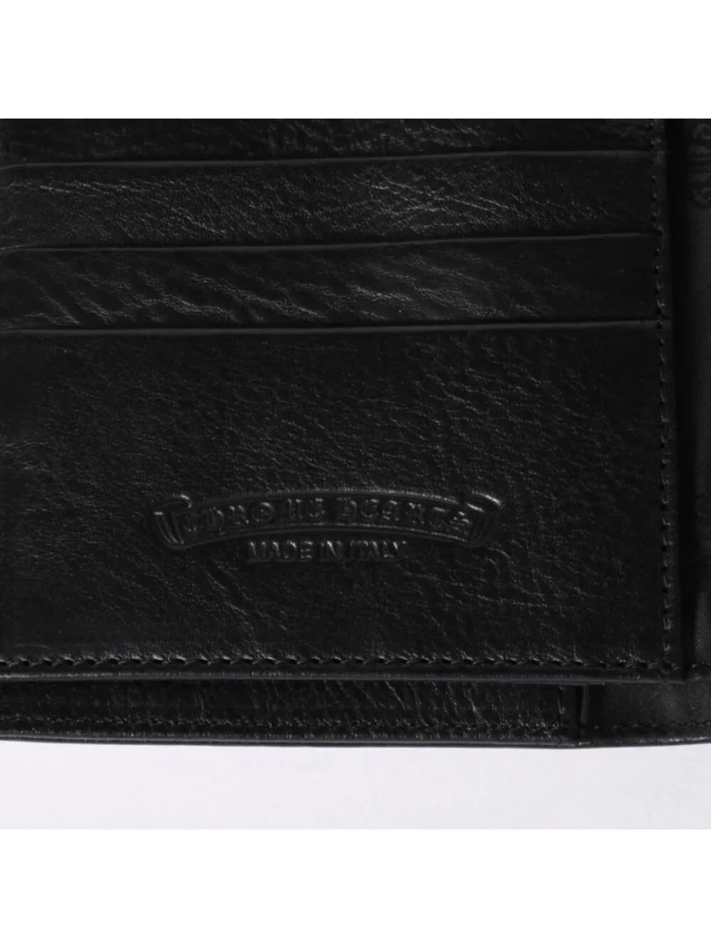 Chrome Hearts Wave Btn Novelty Blanc Wallet Cross Button Black